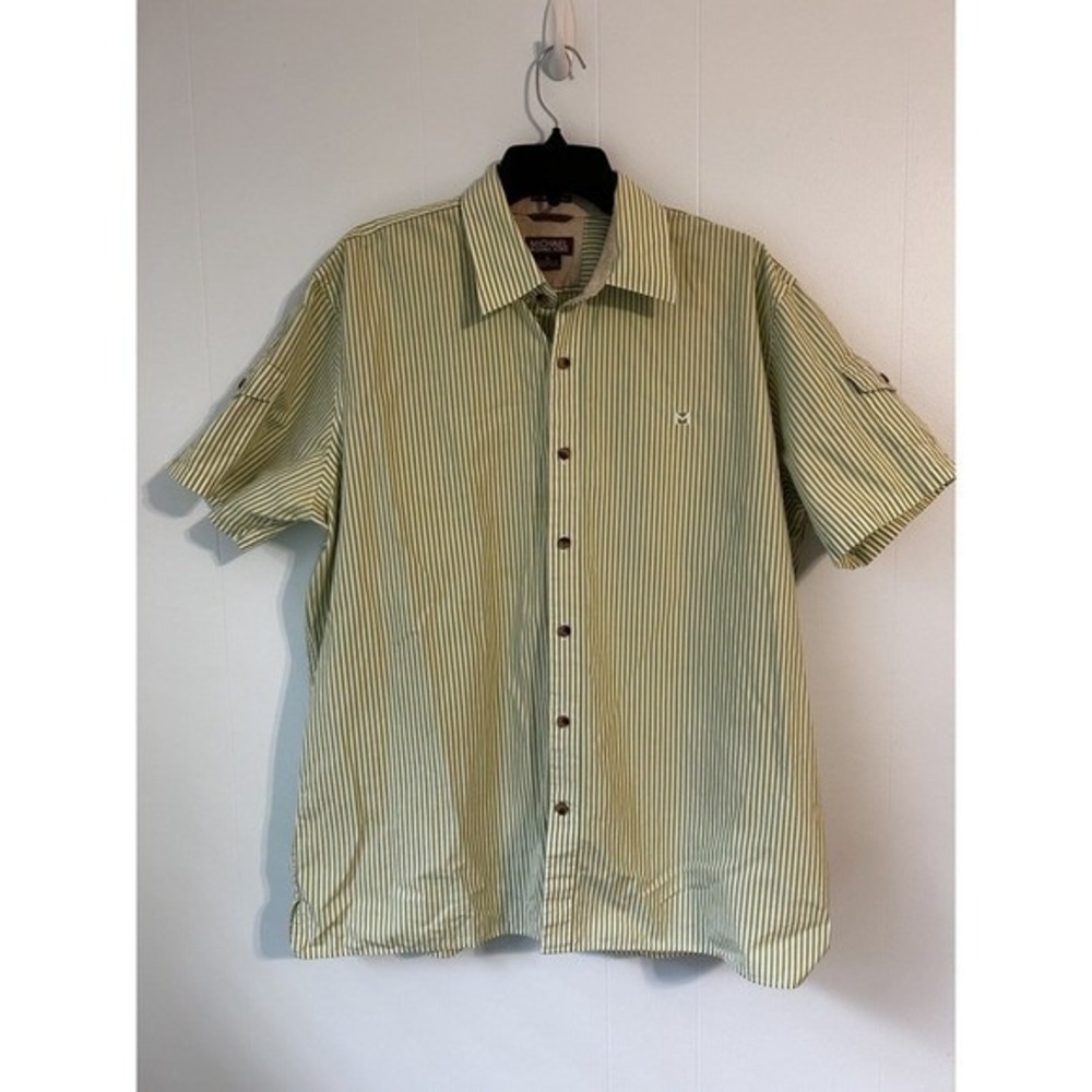 Michael‎ Kors men's extra large short sleeve Dress shirt. Striped.Great Preowned